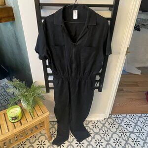 Smash + Tess Black Zip-Front Utility Jumpsuit